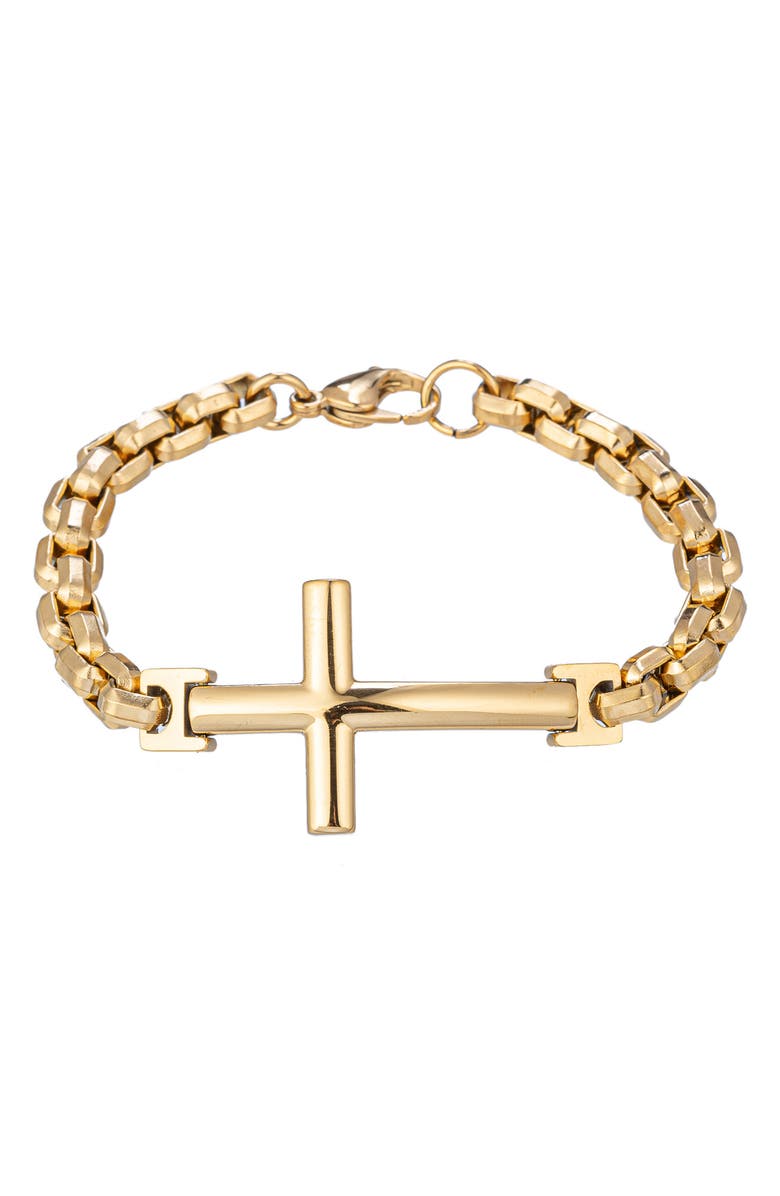 EYE CANDY LOS ANGELES Graham Cross Bracelet, Main, color, Gold