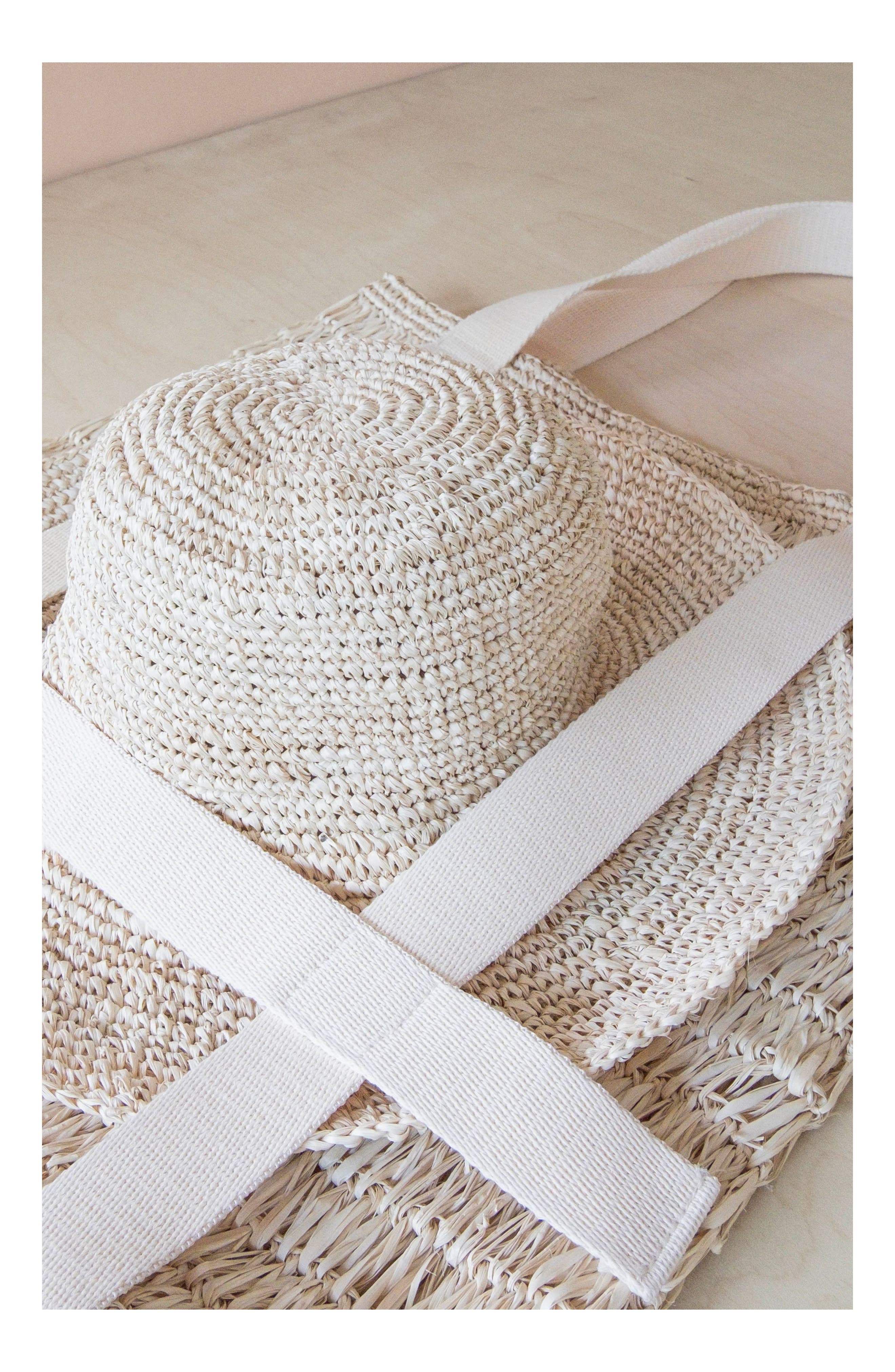 LIKHA Raffia Beach Tote & Sun Hat Set, Alternate, color, 