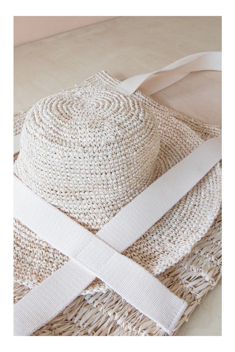 Raffia Beach Tote & Sun Hat Set, Alternate, color, NATURAL