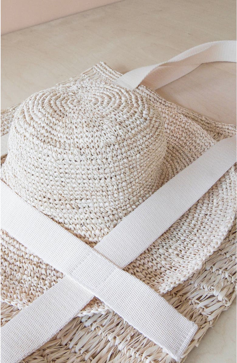 LIKHA Raffia Beach Tote & Sun Hat Set, Alternate, color,