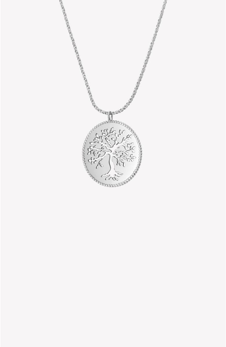 Rizen Jewelry Olive Tree Necklace, Main, color,   Sterling Silver