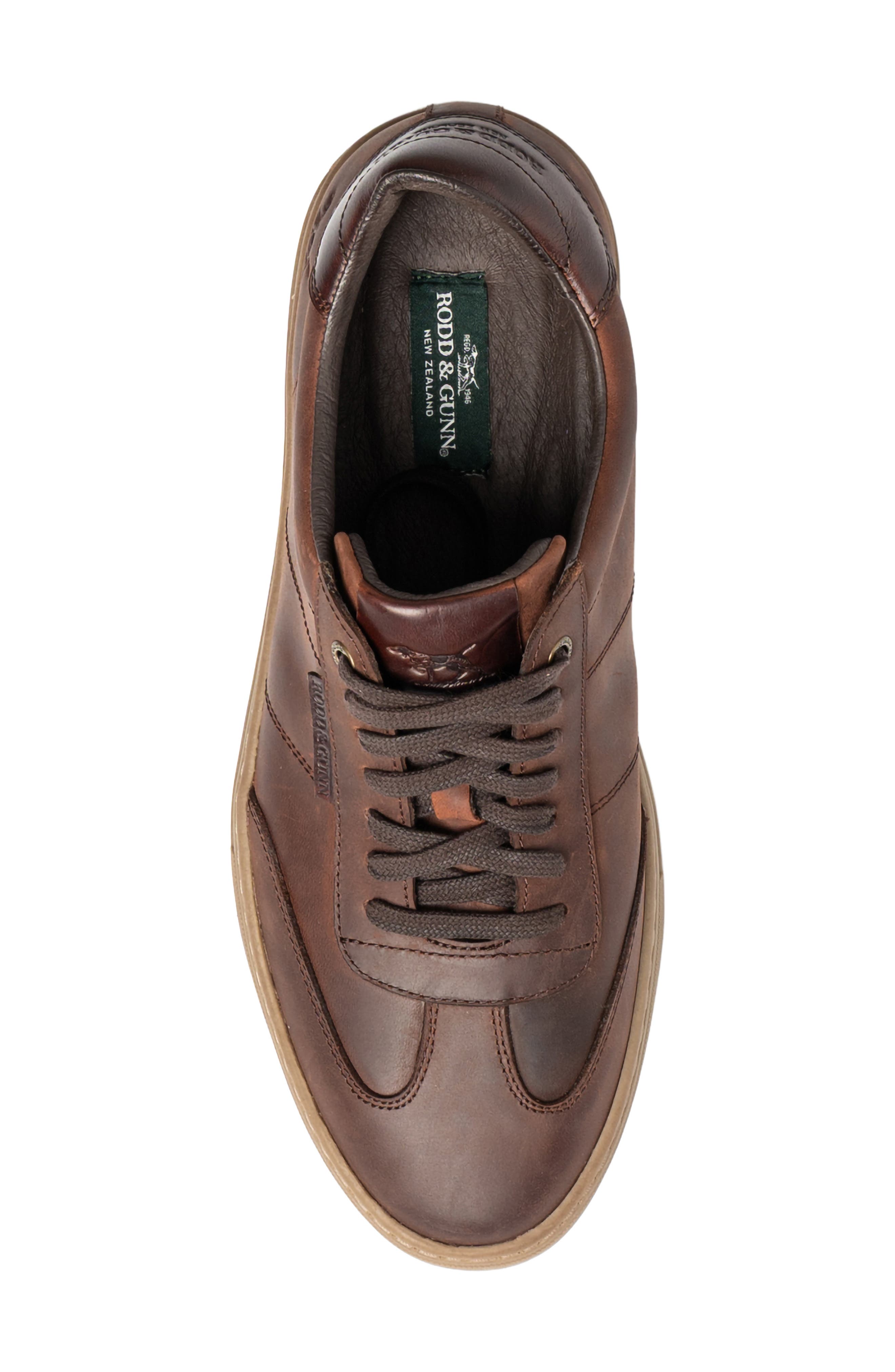 Treble Leather Sneaker, Alternate, color, REDWOOD