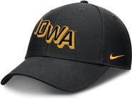 Nike Men's Nike Black Iowa Hawkeyes Slanted Primetime Rise Performance Adjustable Hat
