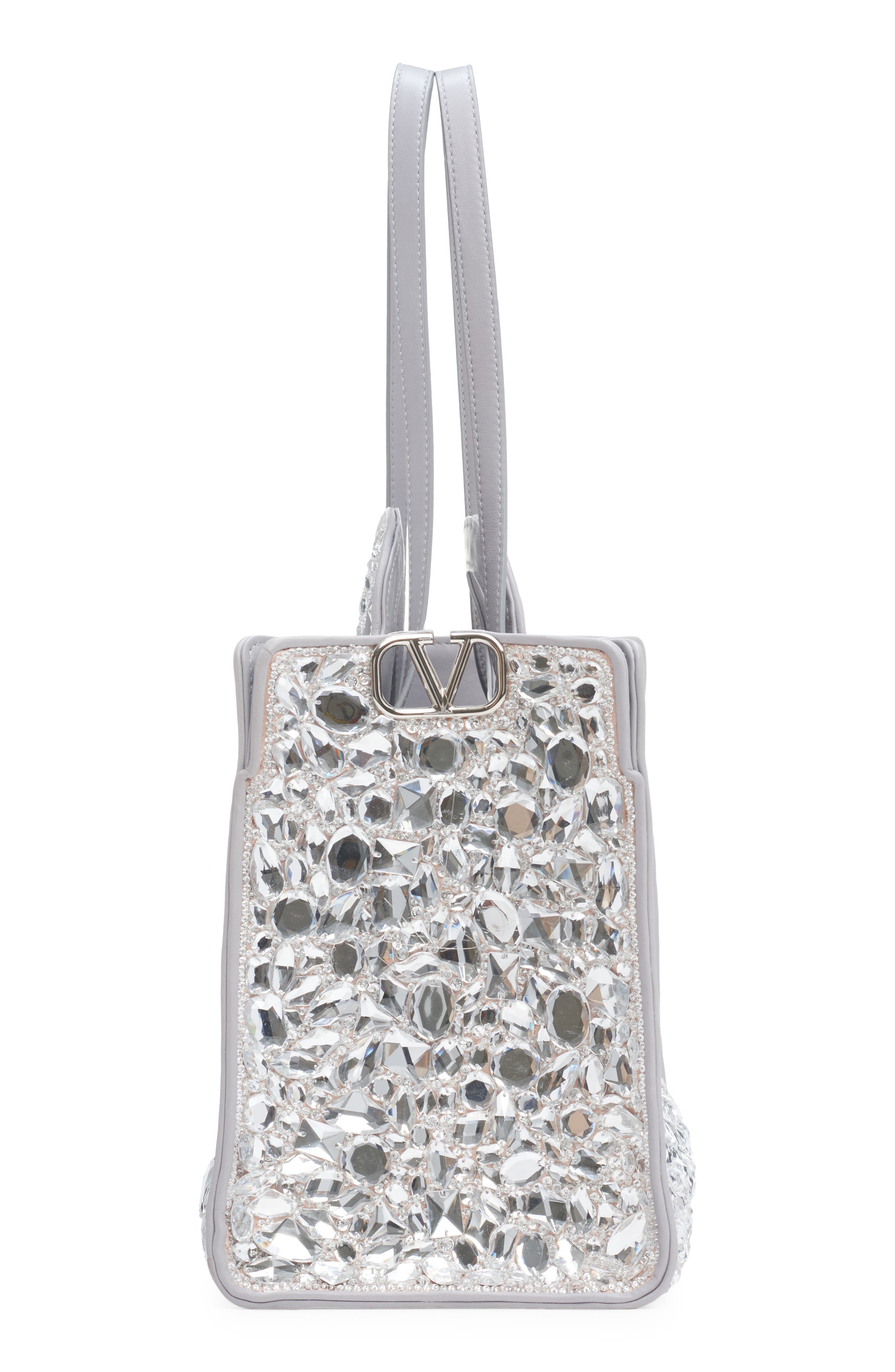Valentino Garavani Le Troisième Crystal Embellished Tote, Alternate, color, 