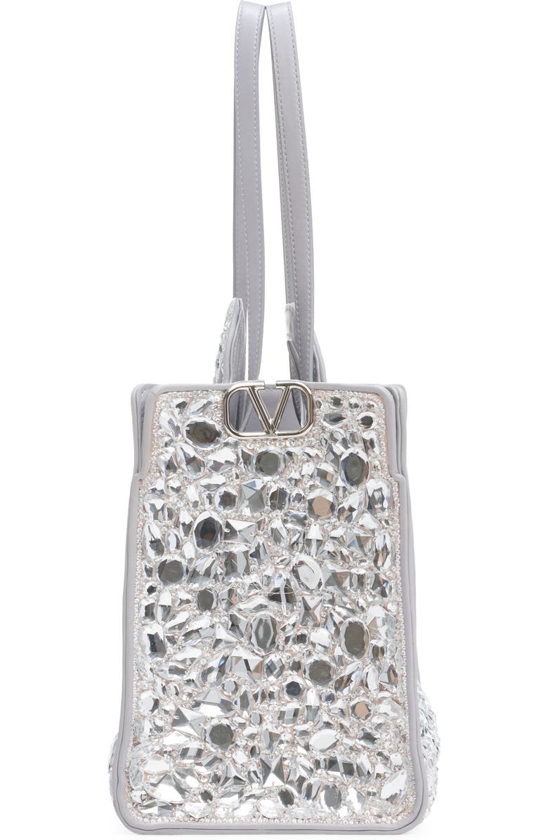 Valentino Garavani Le Troisième Crystal Embellished Tote, Alternate, color,