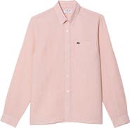 Lacoste Regular Fit Linen Button-Down Shirt