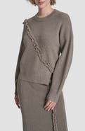 DKNY Fringe Detail Rib Sweater