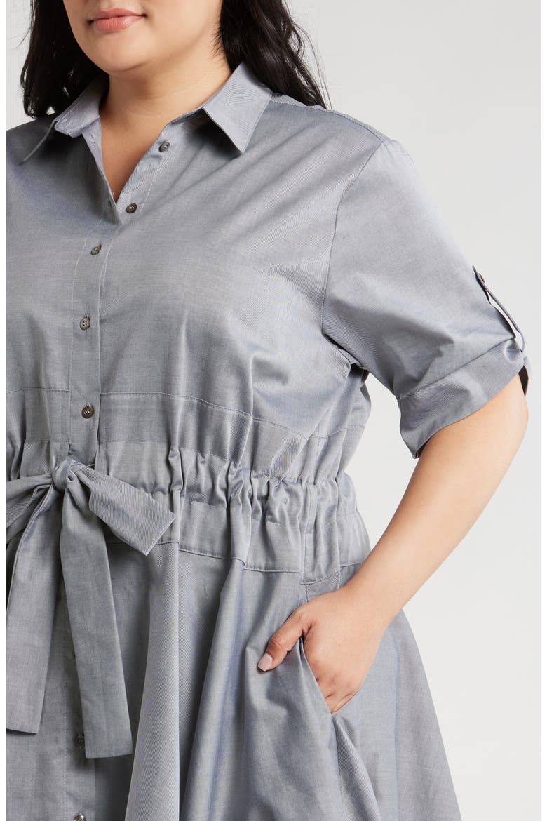 Meadow Drawstring Waist Shirtdress, Alternate, color, GREY