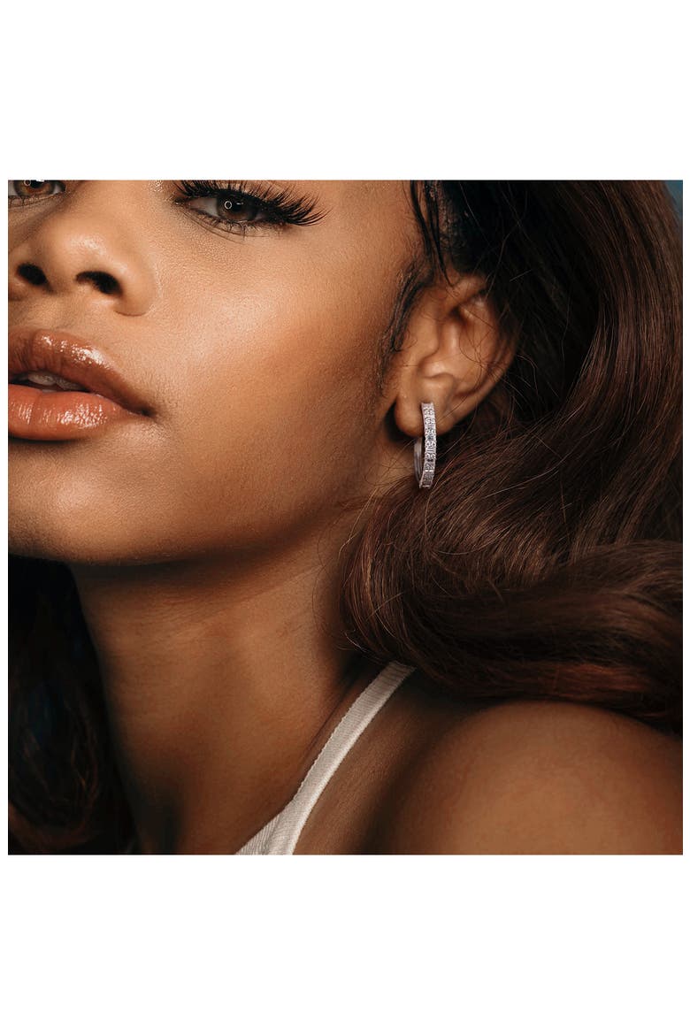 Created Moissanite Hoop Earrings, Alternate, color, WHITE