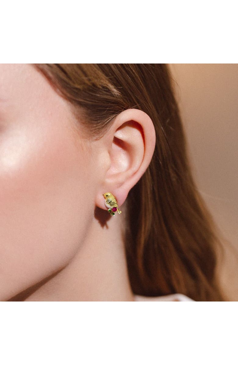 Bill Skinner Studio Goldcrest & Coal Tit Duet - Mismatched Earstuds, Alternate, color, Goldcrest And Coal