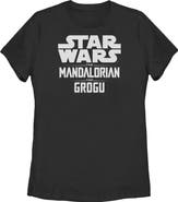 Star Wars: The Mandalorian and Grogu Women's Star Wars The Mandalorian and Grogu Official Bold Logo  Graphic T-Shirt