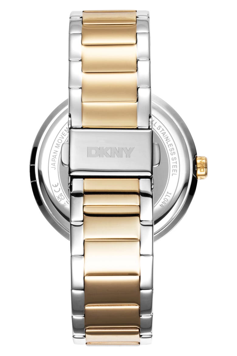 Two Tone Crystal Embellished Bracelet Watch, 40mm, Alternate, color, TWO TONE SILVER AND GOLD