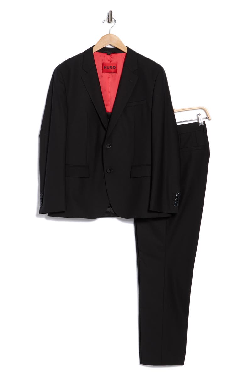 HUGO Karl Tom Wool Blend Suit, Alternate, color, Black