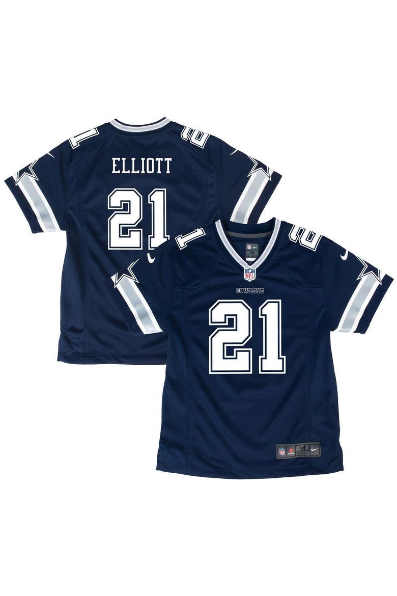 Youth Nike Ezekiel Elliott Navy Dallas Cowboys Game Jersey, Alternate, color, NAVY