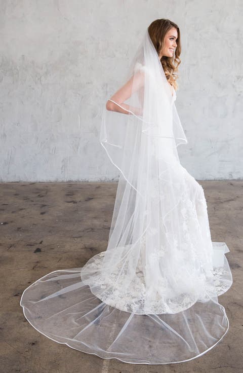 Iven Satin Edge Tulle Chapel Veil