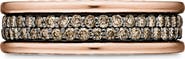 David Yurman Streamline 2-Row Pavè 18K Rose Gold Band Ring