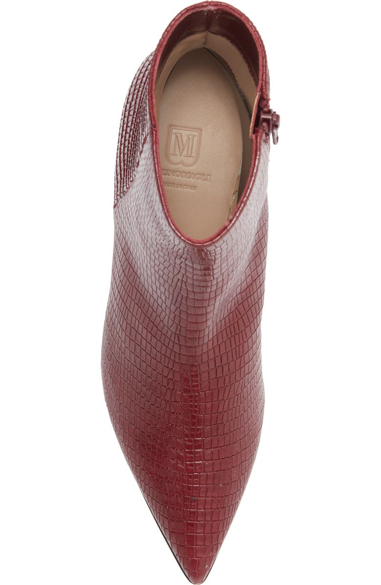 Bruno Magli Nerina Pointed Toe Bootie, Alternate, color, Bordeaux Snake