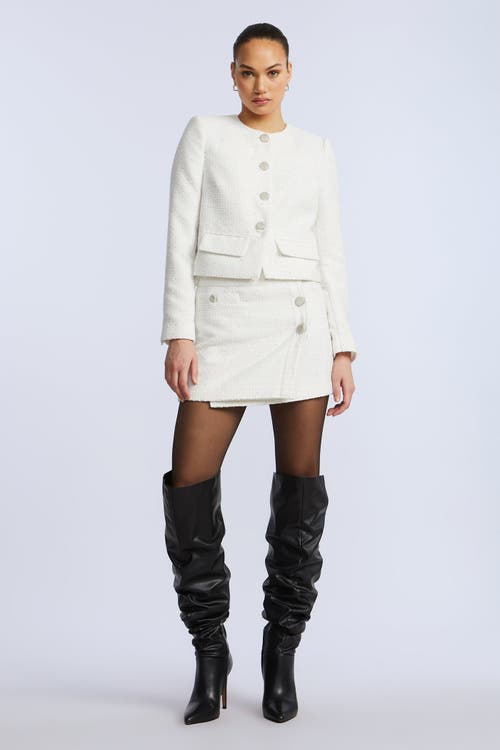 Bcbg Tweed Chasseur Jacket In White