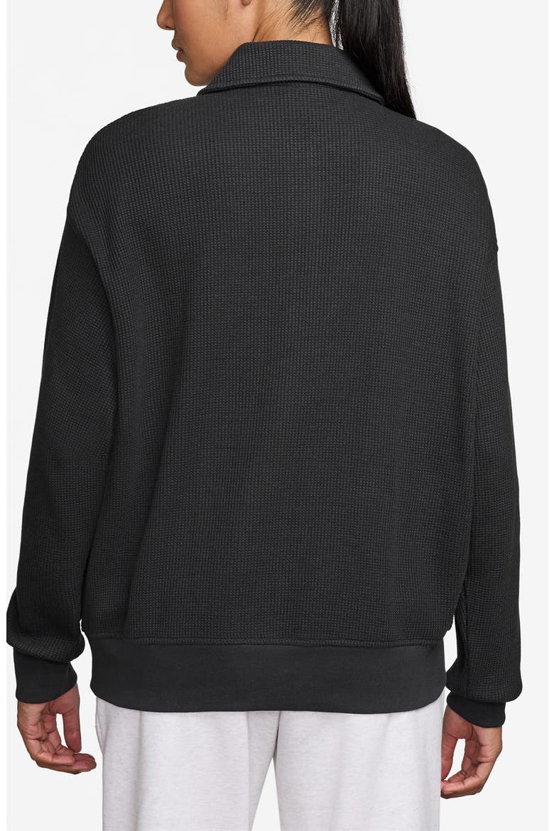 Flight Long Sleeve Waffle Knit Top, Alternate, color, BLACK