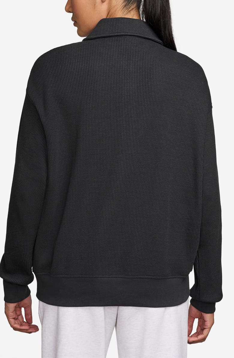 Jordan Flight Long Sleeve Waffle Knit Top, Alternate, color, Black