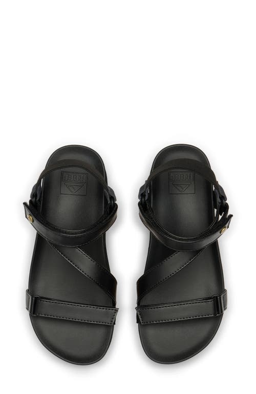 Reef Cushion Tide Higher Ankle Strap Platform Wedge Sandal In Black Cork