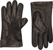 Bruno Magli Cashmere Lined Leather Touchscreen Gloves