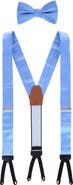 Trafalgar Sutton Solid Color Silk Brace and Bow Tie Combo