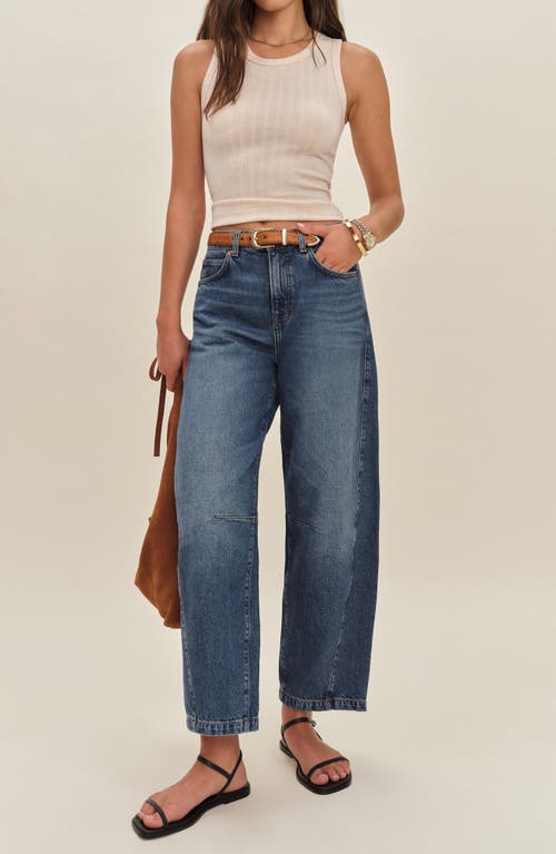 Reformation Tyler Ankle Barrel Leg Jeans In Blue