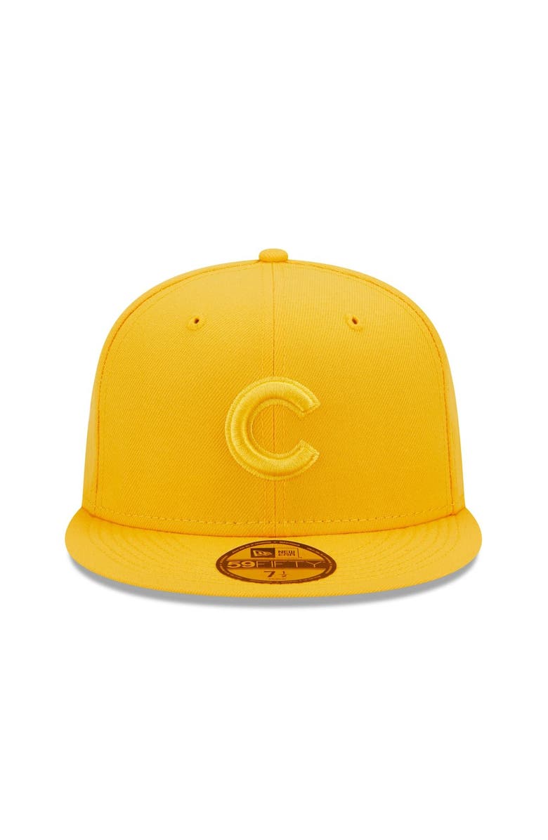 New Era Men's New Era Gold Chicago Cubs Tonal 59FIFTY Fitted Hat, Alternate, color, 