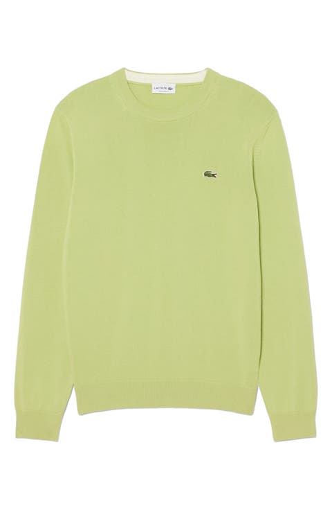 Solid Cotton Jersey Crewneck Sweater