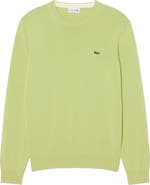 Lacoste Solid Cotton Jersey Crewneck Sweater