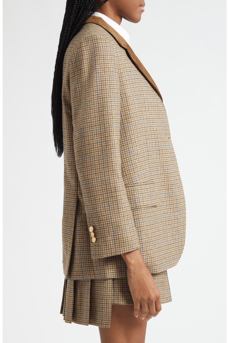Check Wool Blazer with Removable Vest, Alternate, color, BROWN