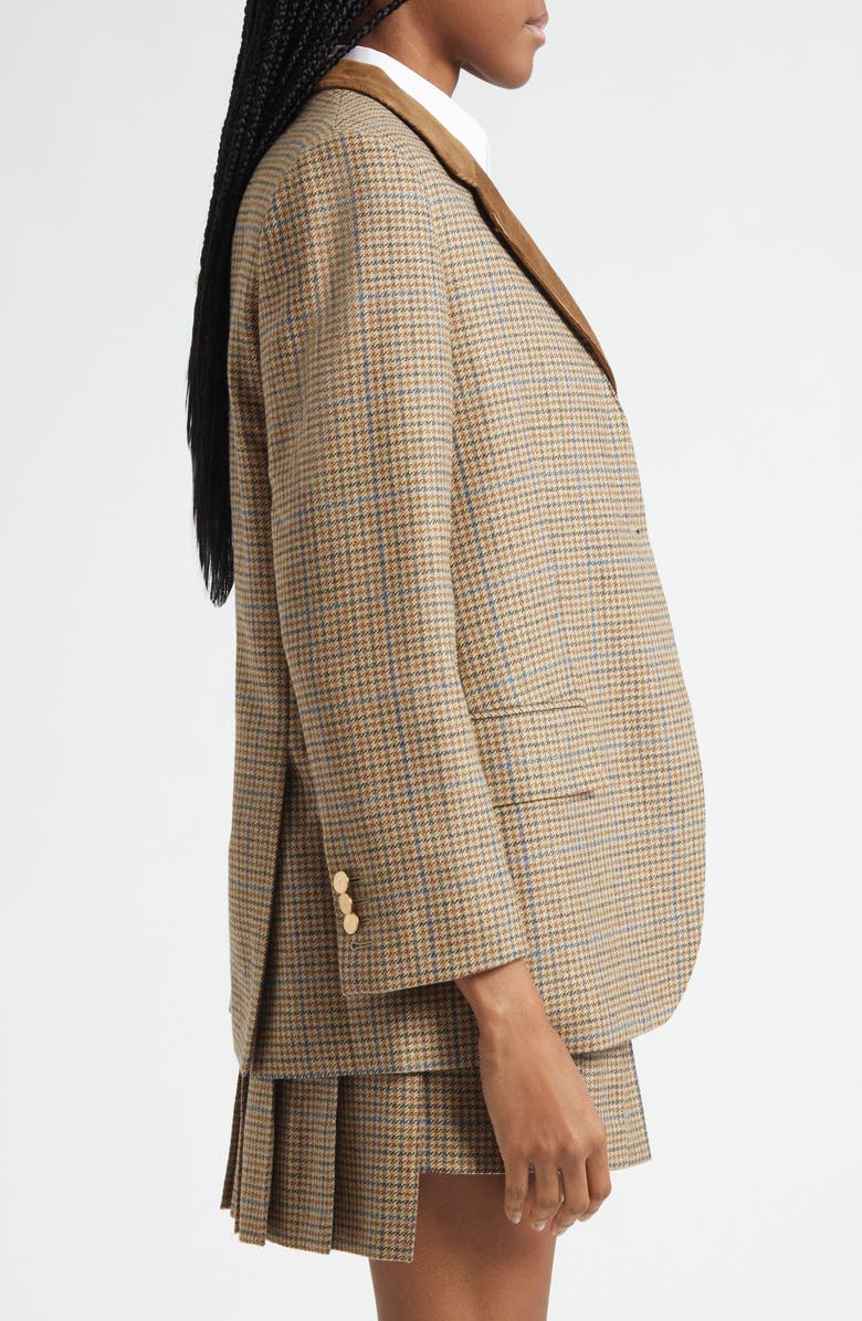 Thom Browne Check Wool Blazer with Removable Vest, Alternate, color, Brown
