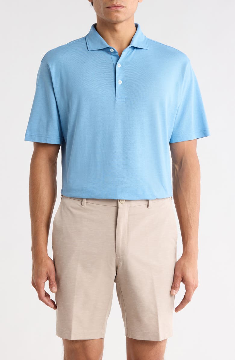 Peter Millar Cannes Cotton Polo, Main, color, Fountain Blue