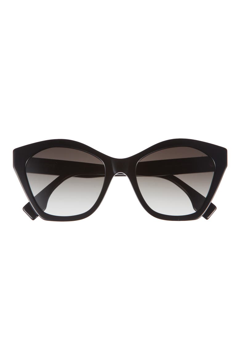 Lettering 52mm Square Sunglasses, Main, color, SHINY BLACK / GRADIENT BROWN