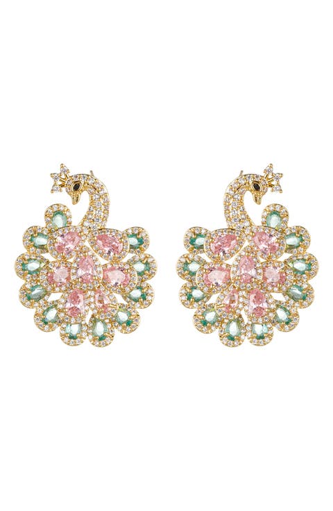 Niloufar Peacock Stud Earrings