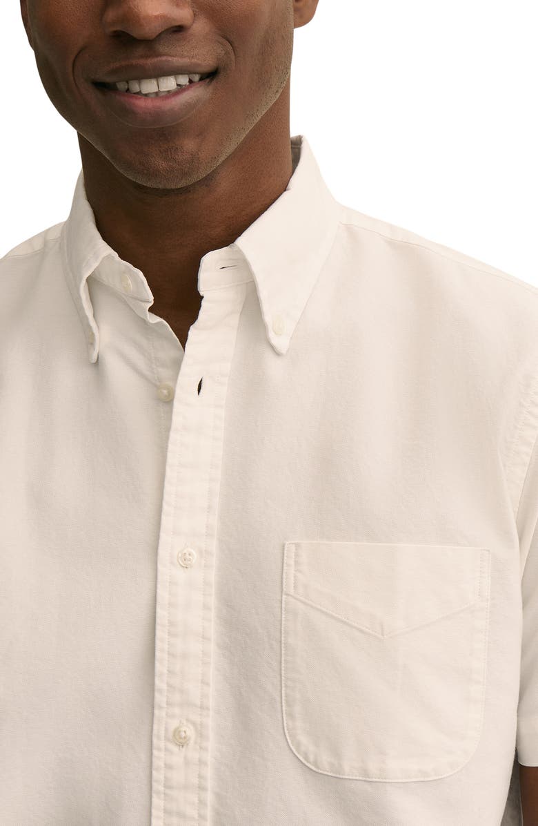 Brooks Brothers Friday Regular Fit Short Sleeve Cotton Oxford Button-Down Shirt, Alternate, color, Solidwhite