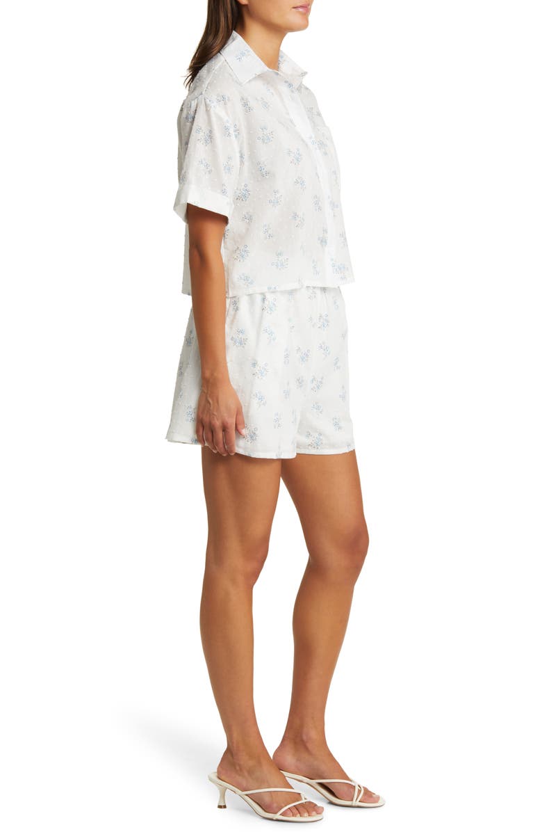 YELLOW THE LABEL Rosy Catching Floral Short Sleeve Button-Up Shirt & Shorts Set, Alternate, color, 