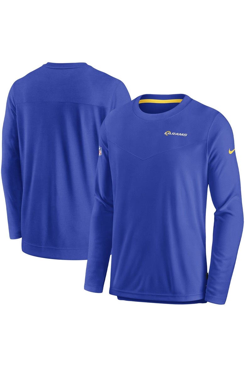 Men's Nike Royal Los Angeles Rams Sideline Lockup Performance Long Sleeve T-Shirt, Alternate, color, Royal