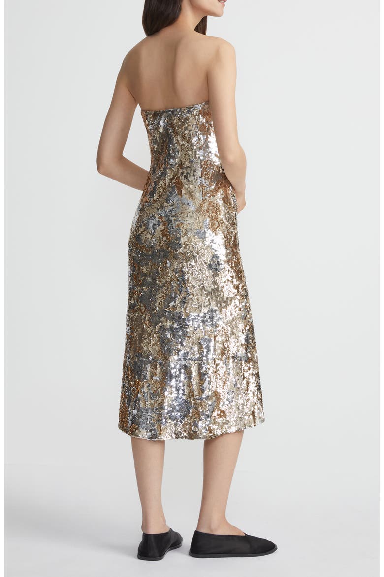 Sequin Strapless Cocktail Dress, Alternate, color, METALLIC MULTI