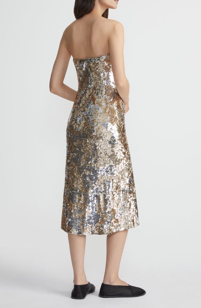 Lafayette 148 New York Sequin Strapless Cocktail Dress, Alternate, color, 
