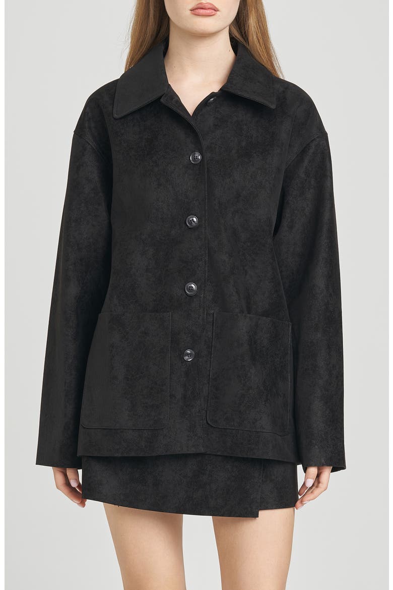 Rita Faux Suede Jacket, Main, color, BLACK