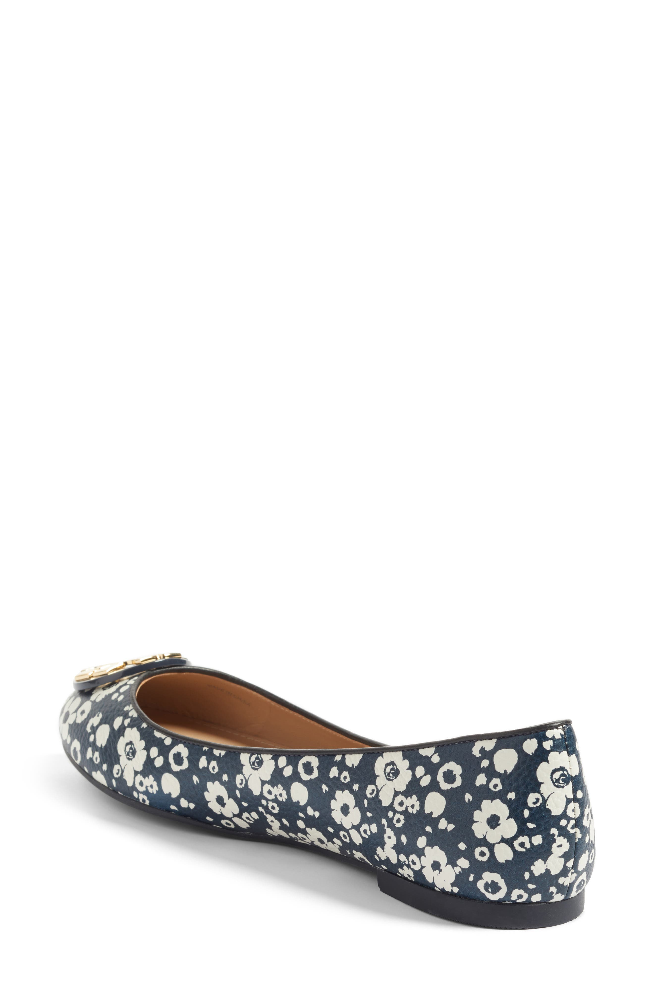 Claire Ballerina Flat, Alternate, color, TORY NAVY/ NEW IVORY