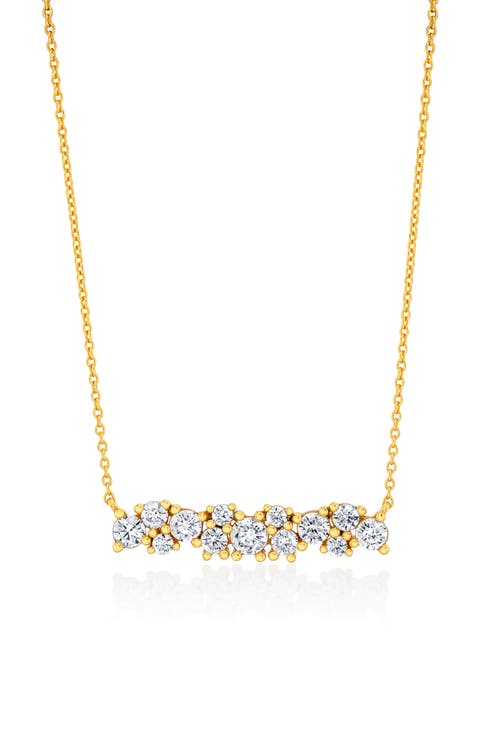 Brilliant Cubic Zirconia Bar Pendant Necklace