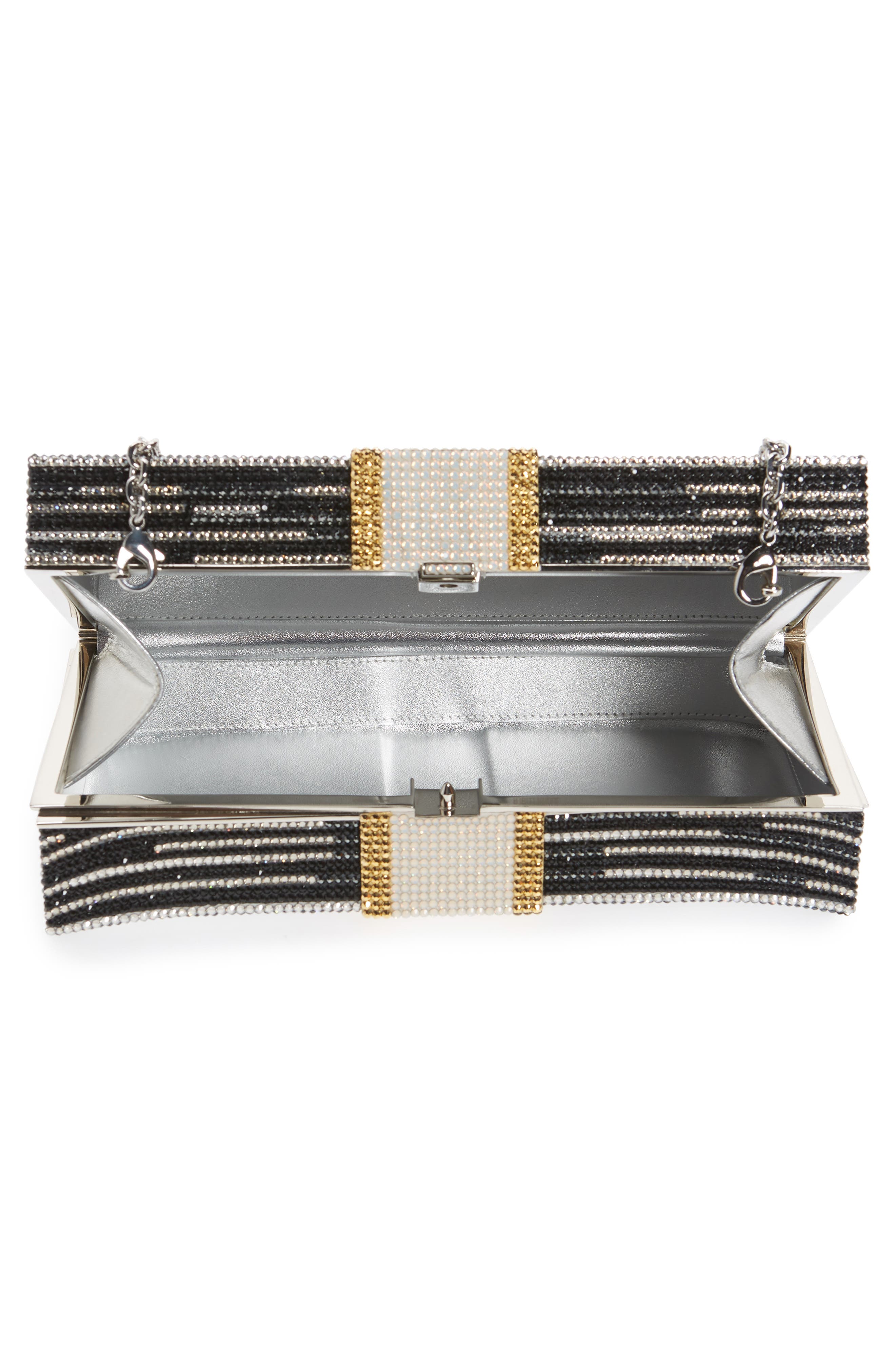 JUDITH LEIBER COUTURE Stack of Cash Billion Crystal Embellished Clutch, Alternate, color, Silver Jet Multi