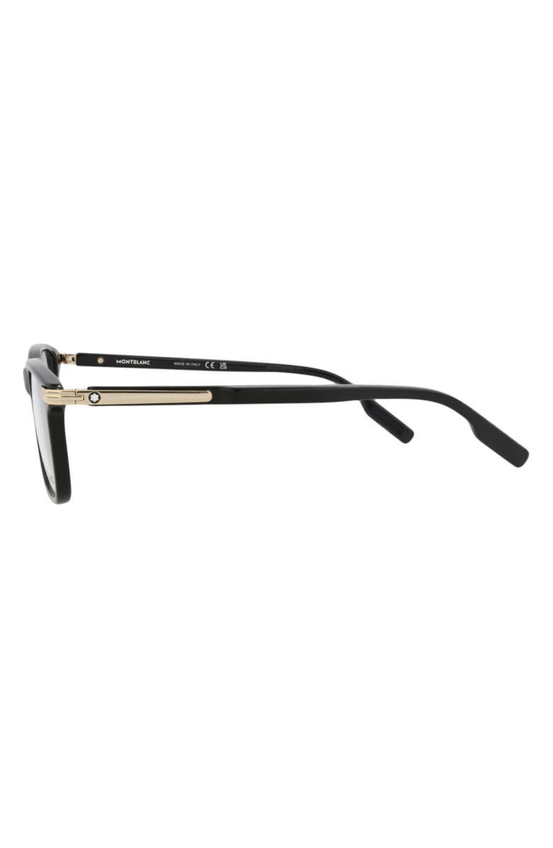 Montblanc 54mm Rectangle Optical Frames, Alternate, color, Black Black Transparent