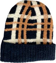 MARCUS ADLER Cozy Plaid Cuff Beanie