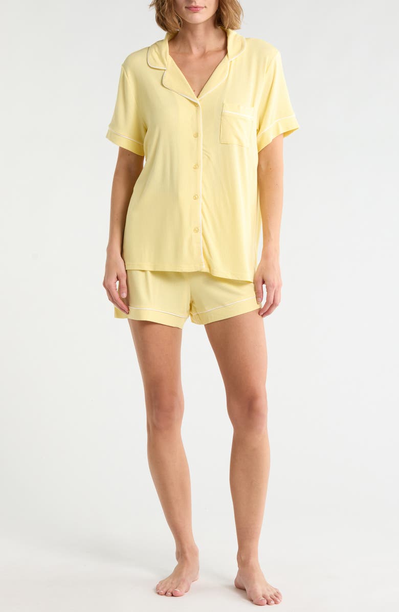 French Connection Short Pajama Set, Main, color, Lemon Meringue