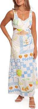 Petal & Pup Janina Print Sleeveless Maxi Dress