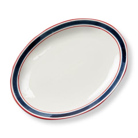 Summer Stripe Serving Platter Dishwasher Safe Perfect for Entertaining